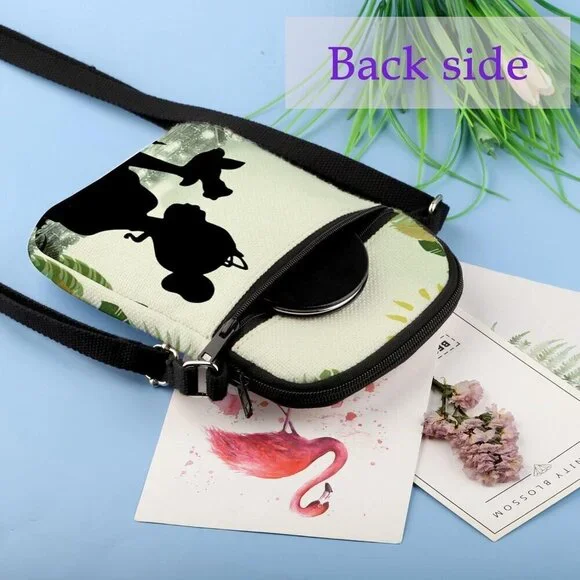 Canvas Crossbody Bag Women Cartoon Frog Gift Wallet Adjustable Strap - Picture 4 of 6